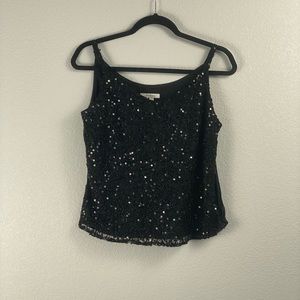 Dress Barn Black Sequence Top